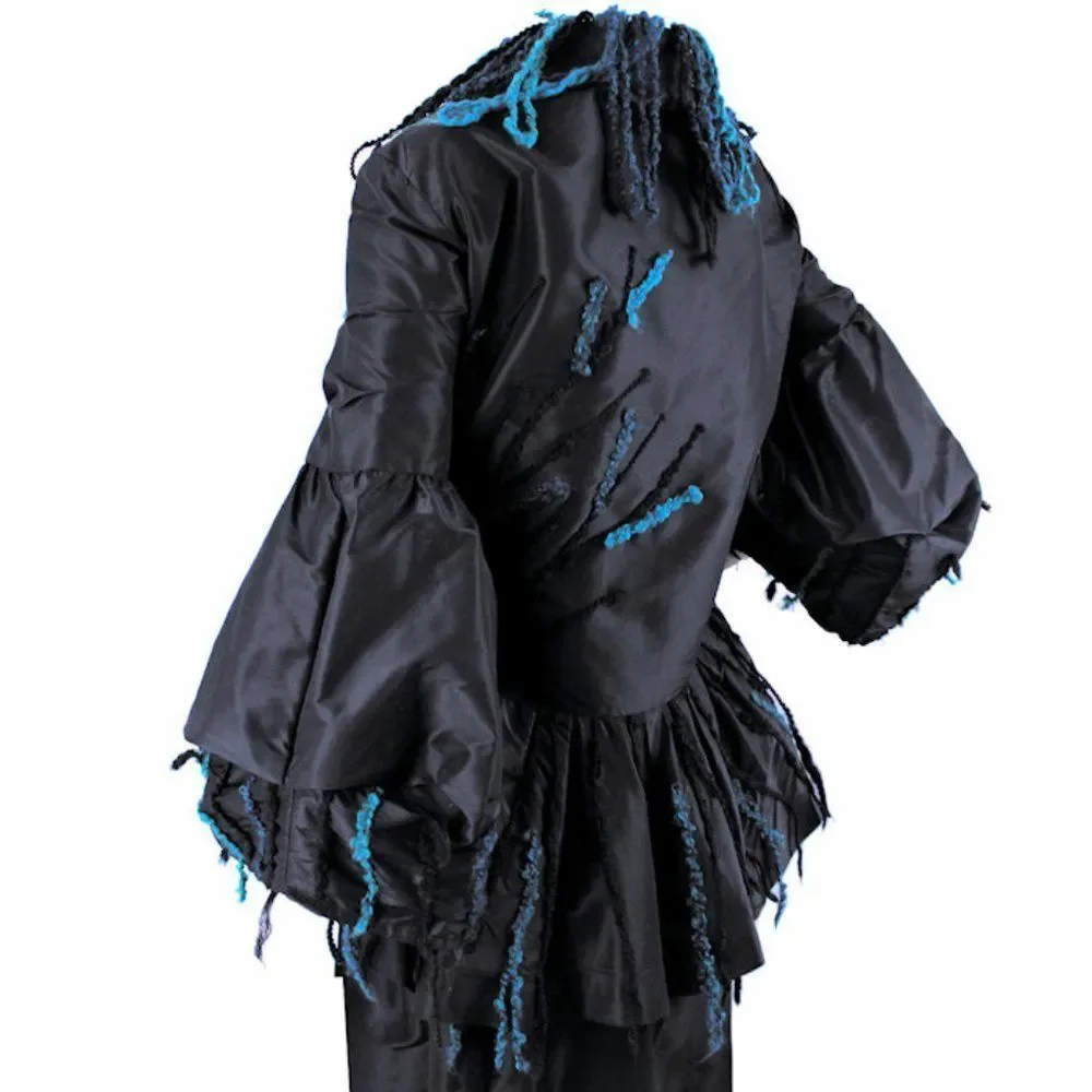 Silk Taffeta Puff Sleeve Blouse w/Embroidered Accents by MASSIMO CRIVELLI MILAN - Picture 6 of 12